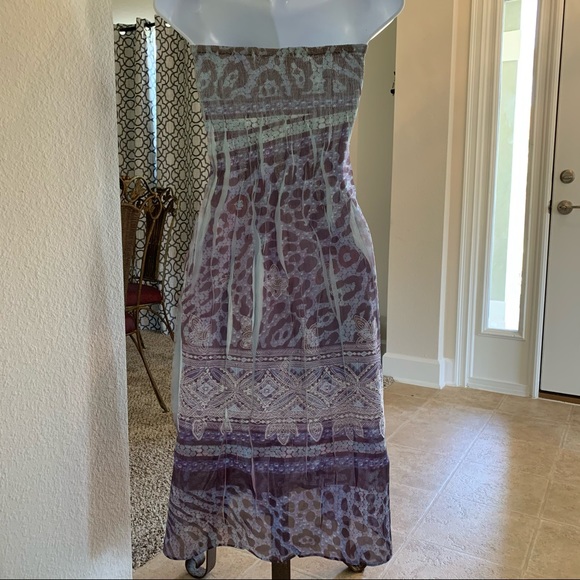 Purple Leopard Print Strapless Sundress - Picture 2 of 4